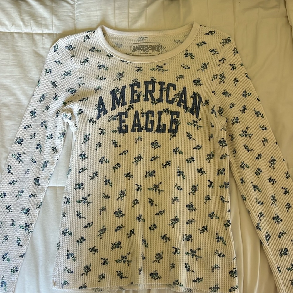Waffle Long Sleeve with Florals - American Eagle